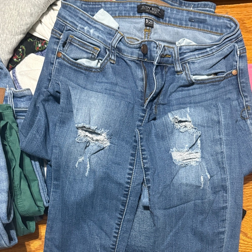 Judy Blue Women's Ripped Skinny Jeans - Blue